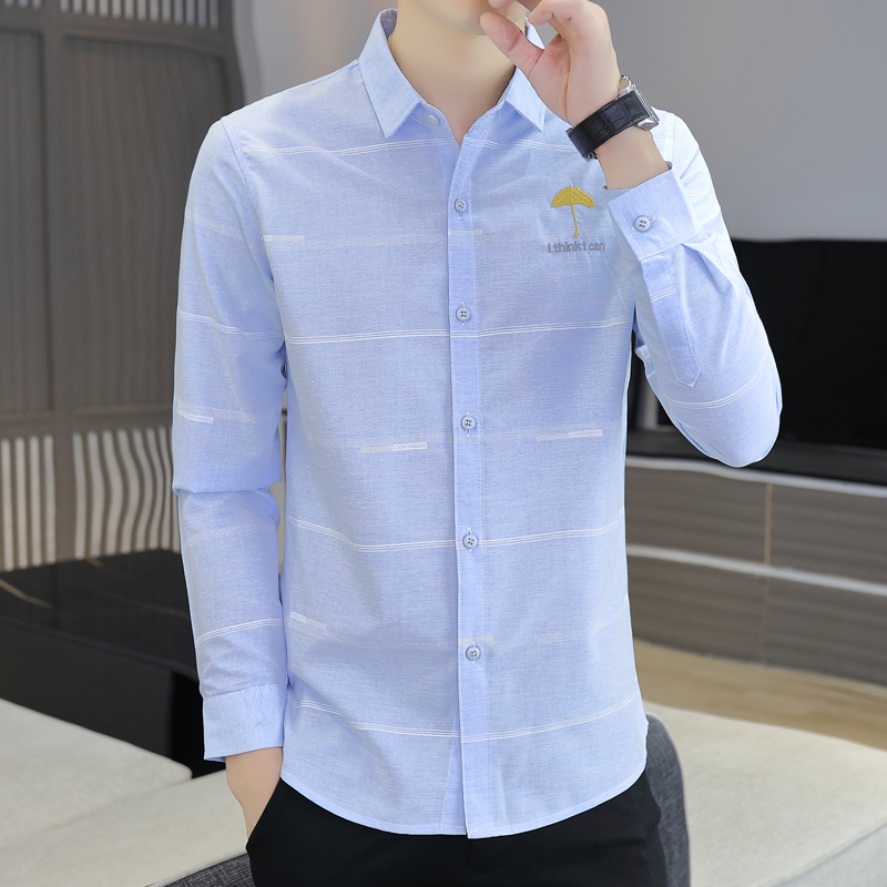 Slim autumn and winter Casual simple shirt for men