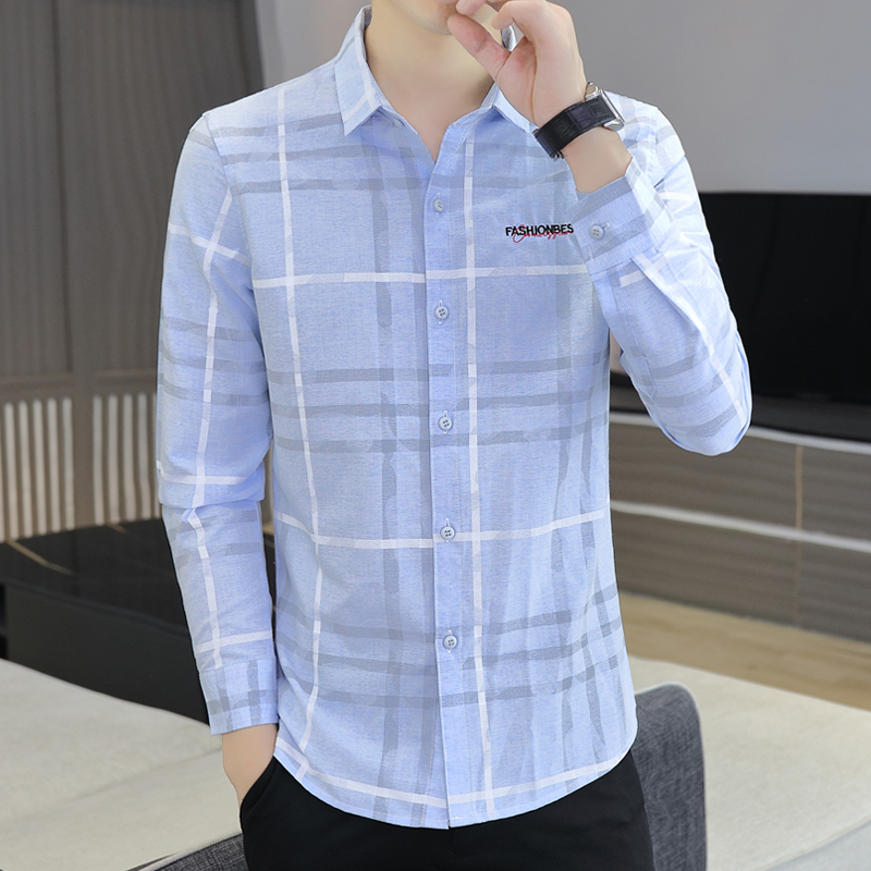 Slim long sleeve autumn and winter simple shirt for men