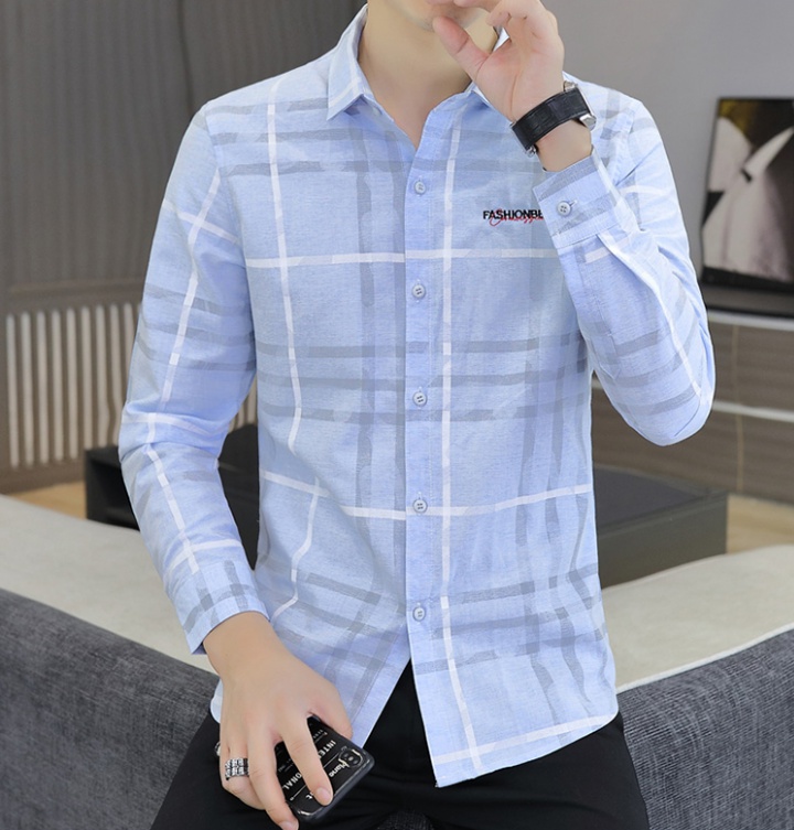 Slim long sleeve autumn and winter simple shirt for men