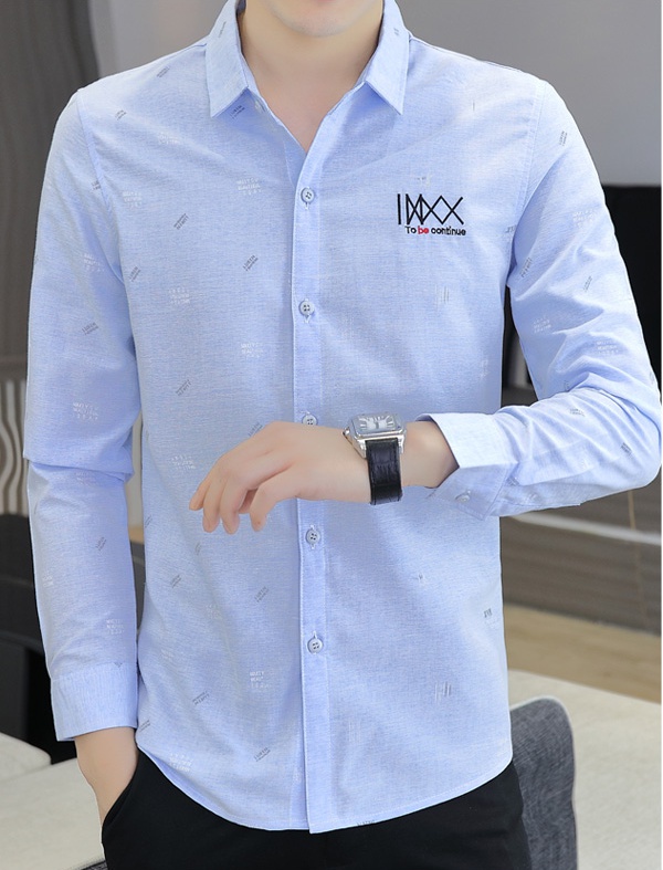 Simple Casual long sleeve slim business shirt for men