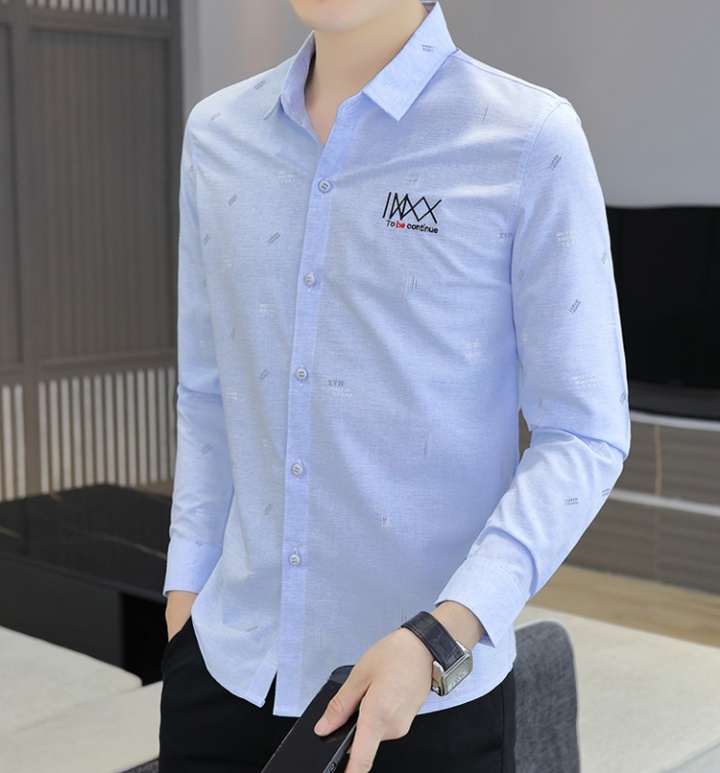 Simple Casual long sleeve slim business shirt for men