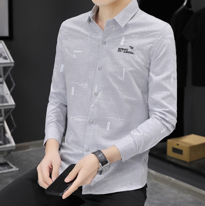 Autumn and winter simple Casual slim long sleeve shirt