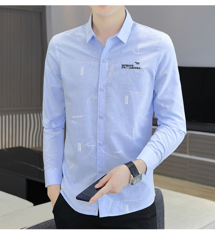 Autumn and winter simple Casual slim long sleeve shirt