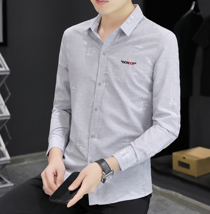 Simple long sleeve slim autumn and winter shirt