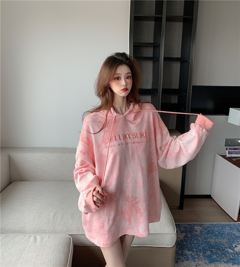 Loose long sleeve tops autumn embroidery hoodie