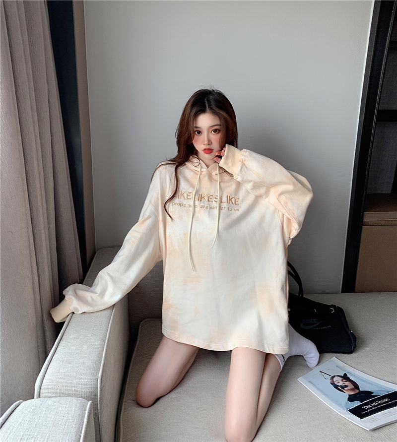 Loose long sleeve tops autumn embroidery hoodie