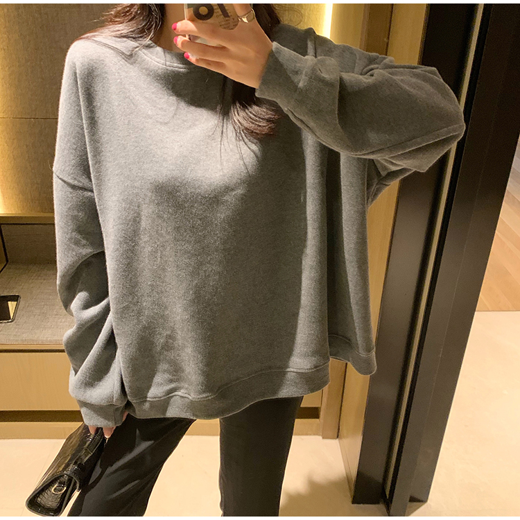 Round neck coat pullover hoodie for women