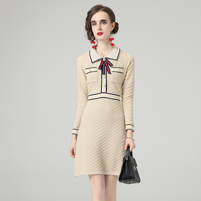 Knitted ladies sweater dress autumn dress for women