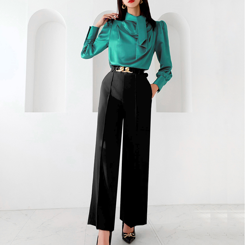 Fashion profession shirt autumn slim tops 2pcs set for women