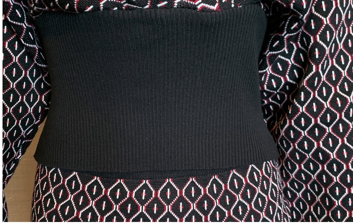 Autumn knitted V-neck skirt slim pinched waist tops 2pcs set
