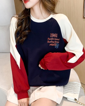Letters loose Casual printing raglan sleeve hoodie for women