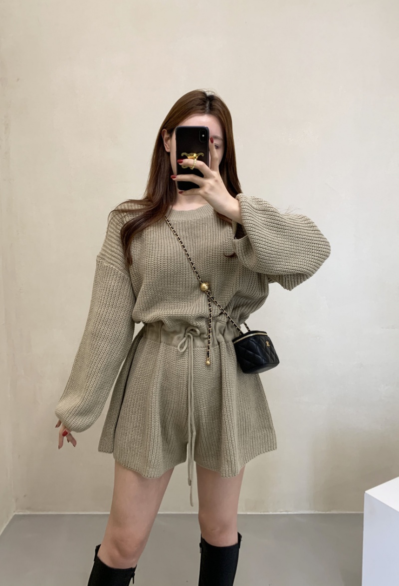 Pinched waist jumpsuit drawstring shorts for women