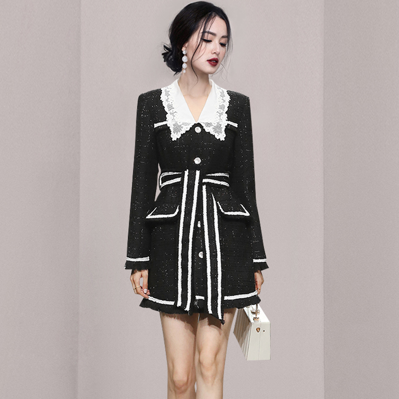 Fashion liangsi fashion and elegant ribbon woolen coat