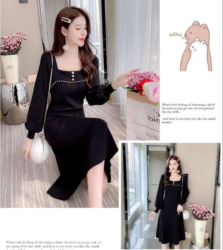 Bottoming knitted long autumn and winter dress for women