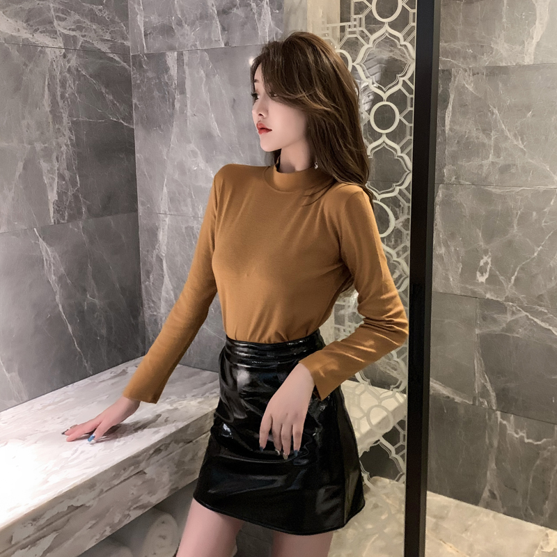 Pure bottoming shirt autumn and winter T-shirt for women