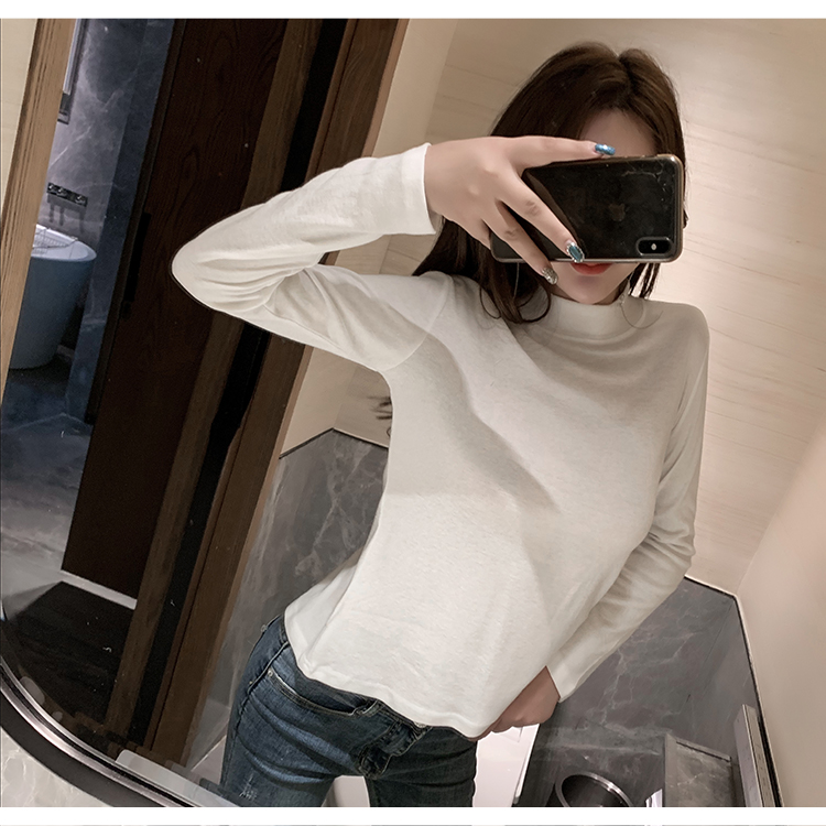 Pure bottoming shirt autumn and winter T-shirt for women