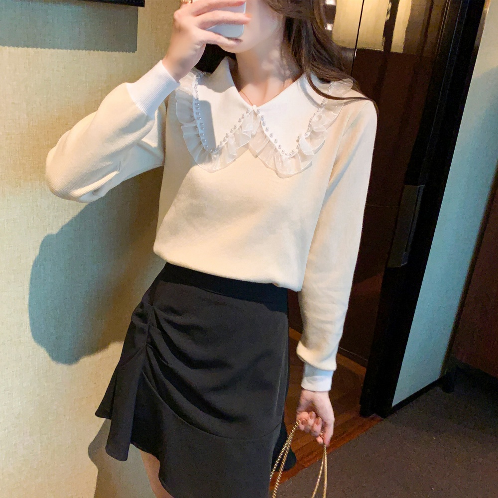 Beading lady small shirt autumn and winter sweater