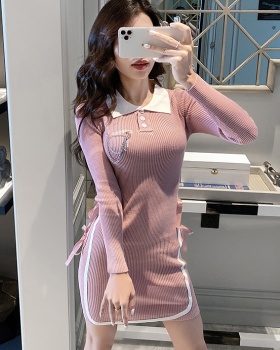 Package hip autumn and winter sweater slim dress