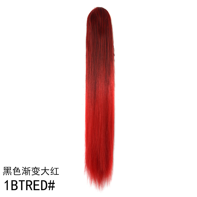 Long nightclub fashion straight hair colors horsetail wig