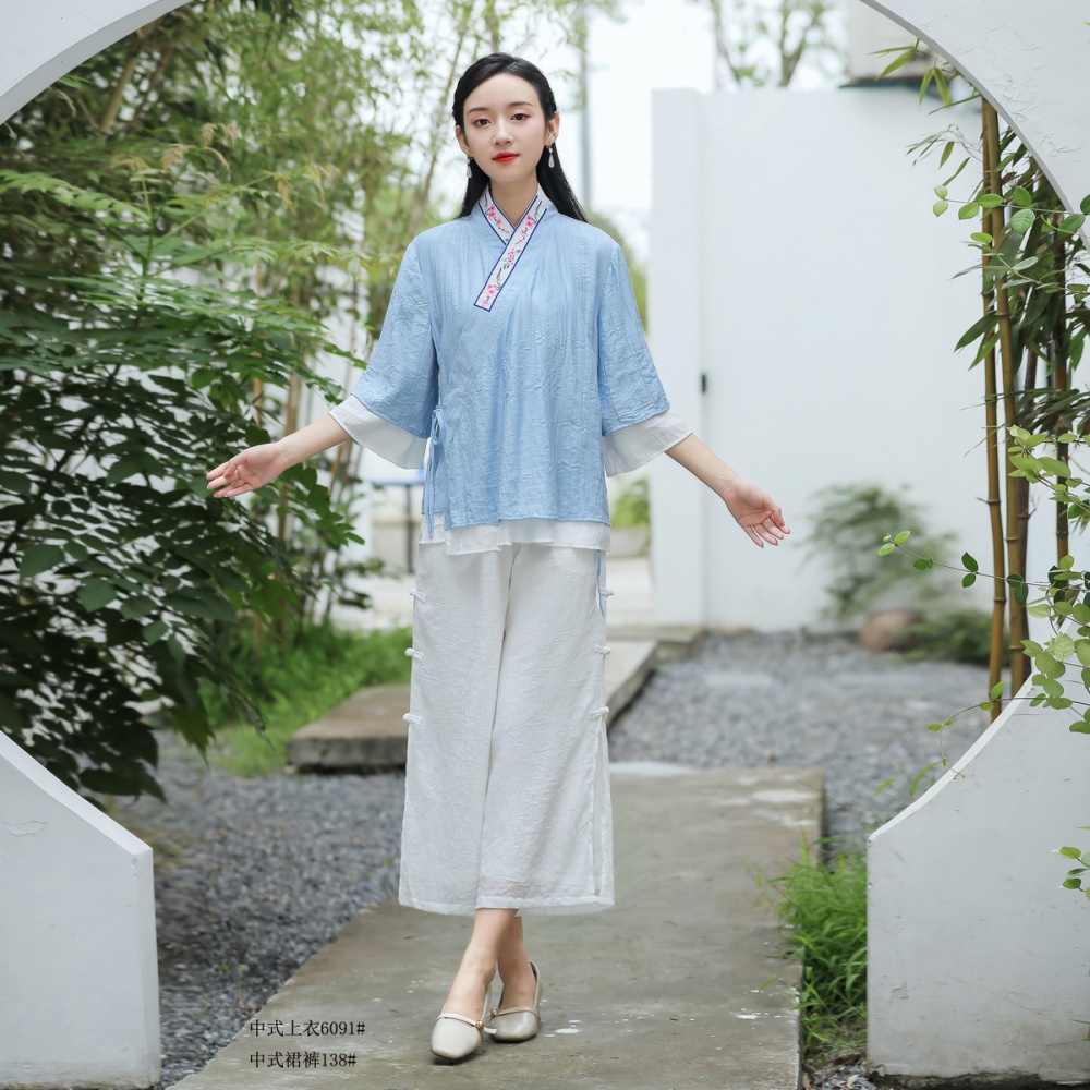 Loose cozy elegant frenum generous culottes a set