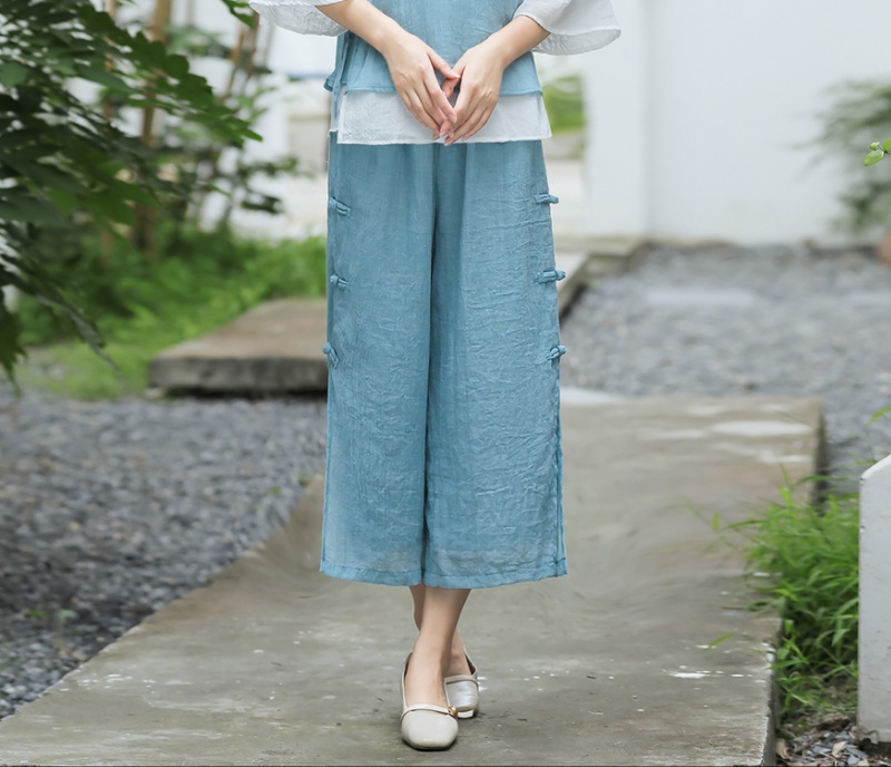 Double loose refinement soft Chinese style culottes