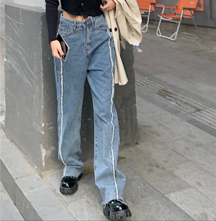 High waist long pants Korean style jeans for women