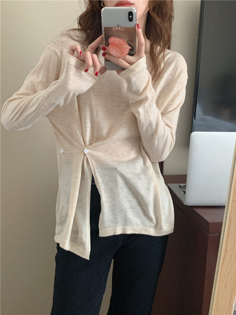 Split pure sweater