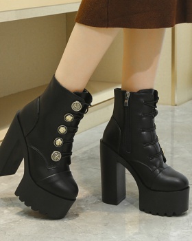 Autumn and winter catwalk short boots high high-heeled shoes