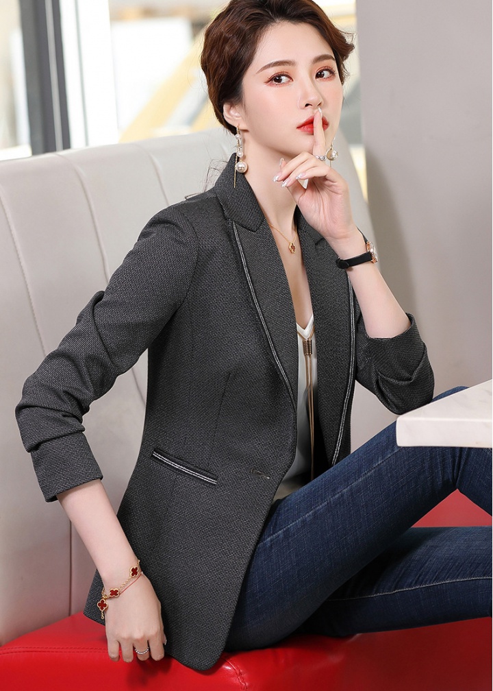 Temperament gray coat spring business suit for women