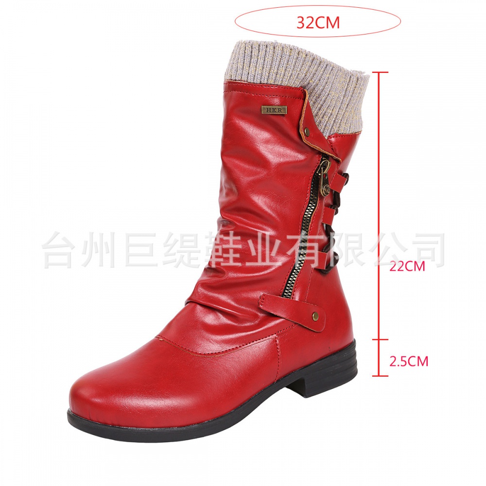 Flat large yard thigh boots European style martin boots