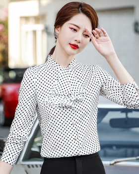 Commuting shirt polka dot cardigan for women