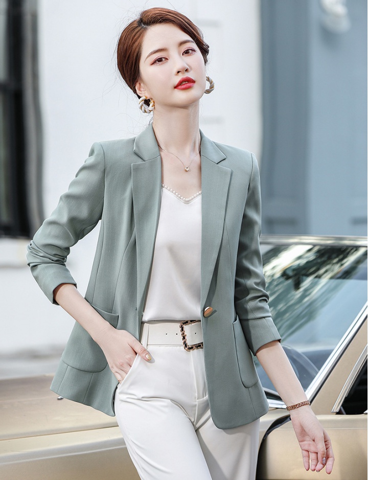 Thin slim autumn coat Casual pinched waist short business suit