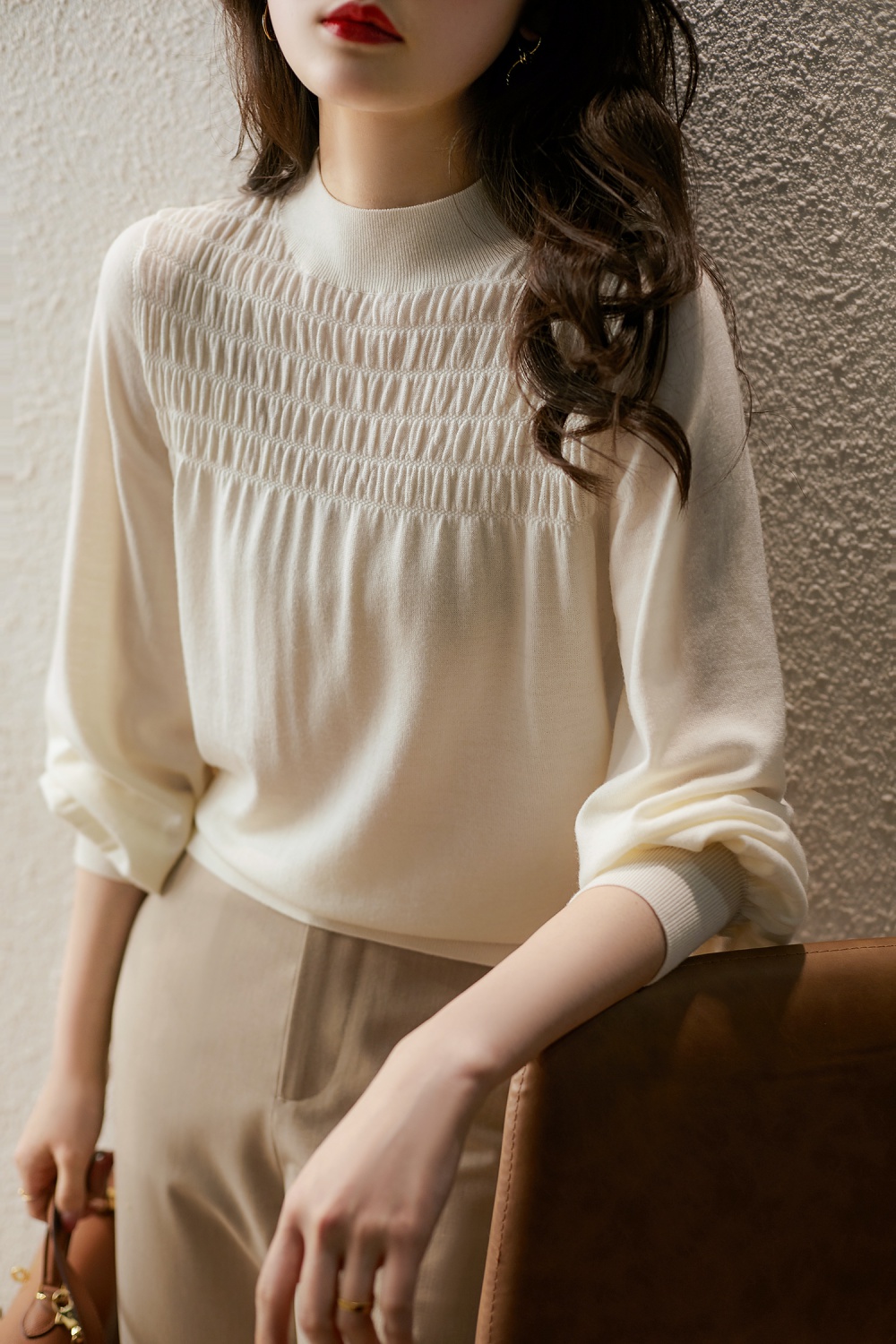 Lantern sleeve retro sweater