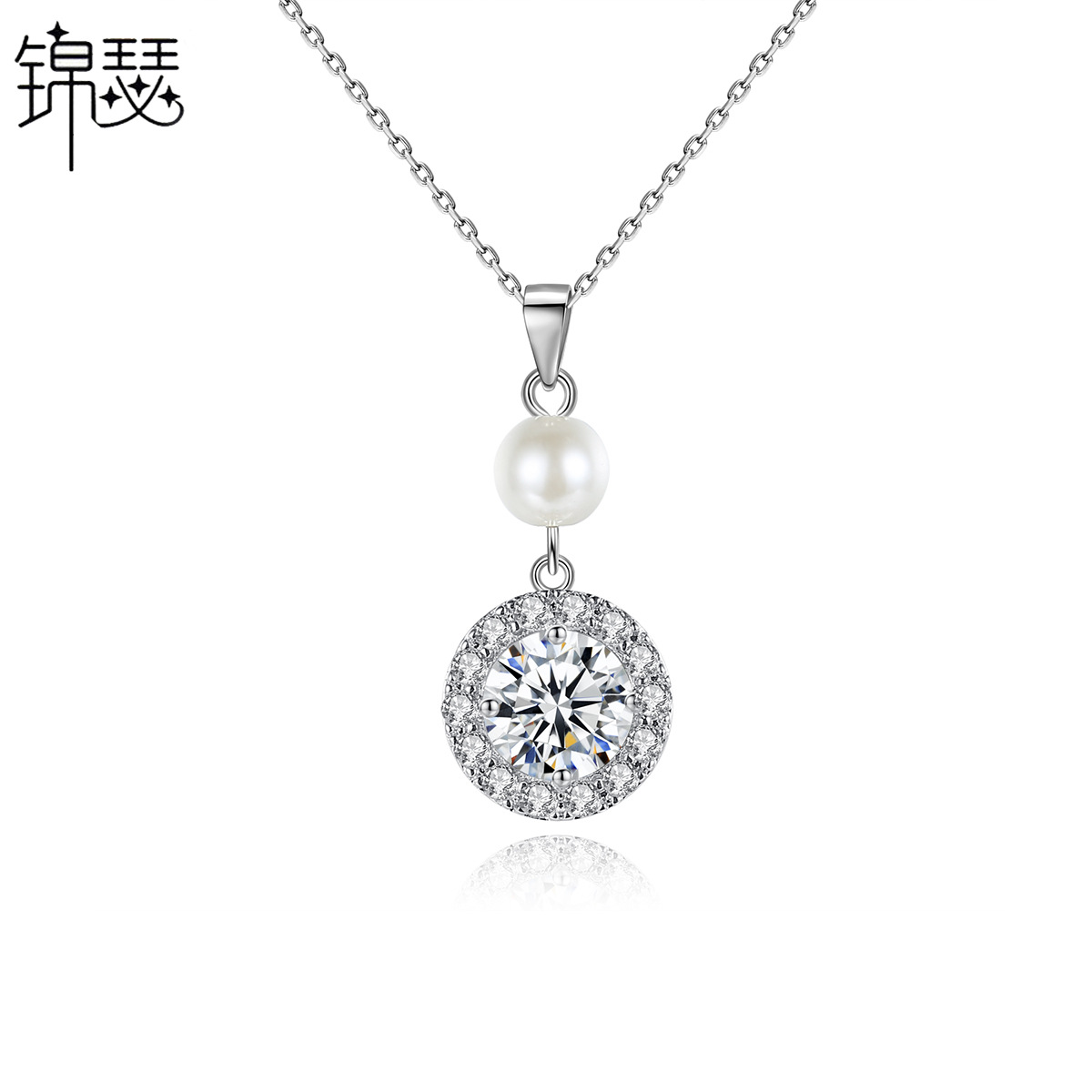 Simple minority pearl pendant round fashion necklace