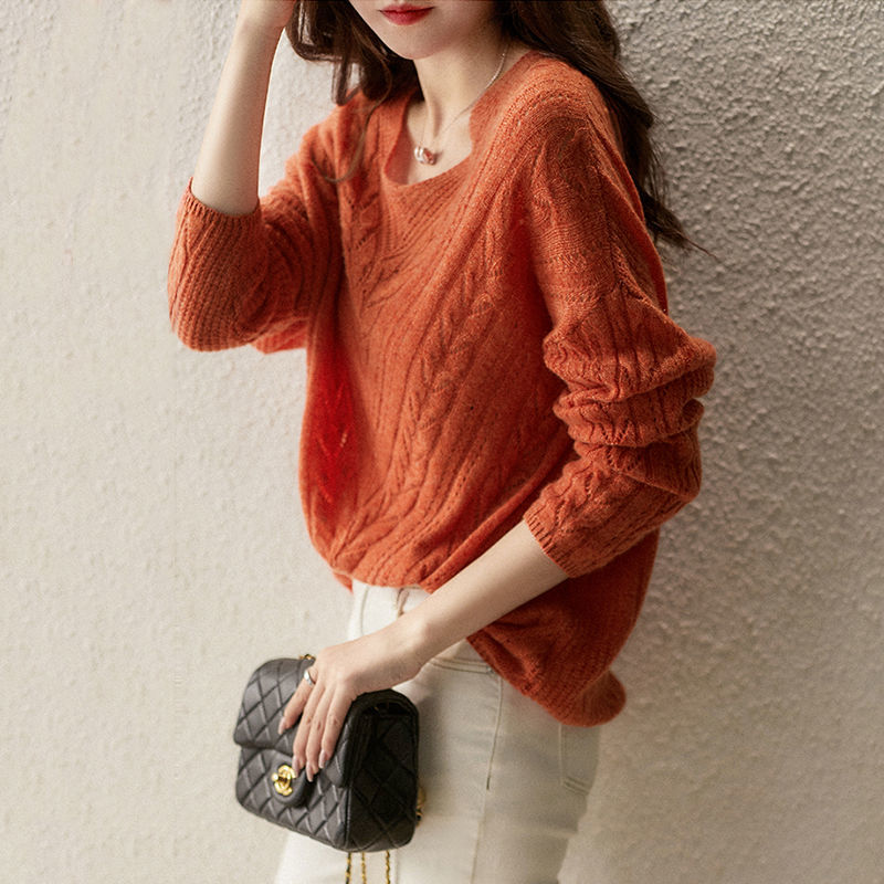 Autumn and winter hollow tops all-match bottoming shirt