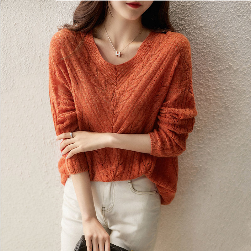 Autumn and winter hollow tops all-match bottoming shirt