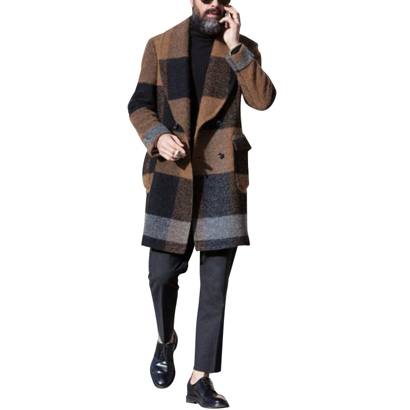Long European style overcoat autumn woolen coat