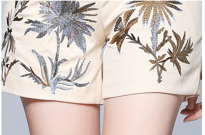 Embroidery printing shorts fashion shirt a set