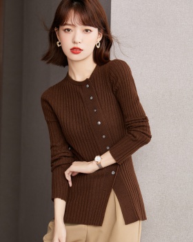 Autumn long sleeve tops wool split bottoming shirt