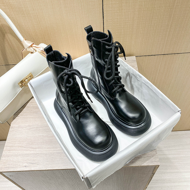 Autumn and winter short boots before lacing boots for women