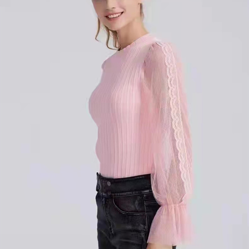 Sweet sweater splice bottoming shirt for women