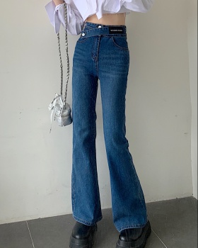 All-match fashion micro speaker pants drape ultrahigh jeans