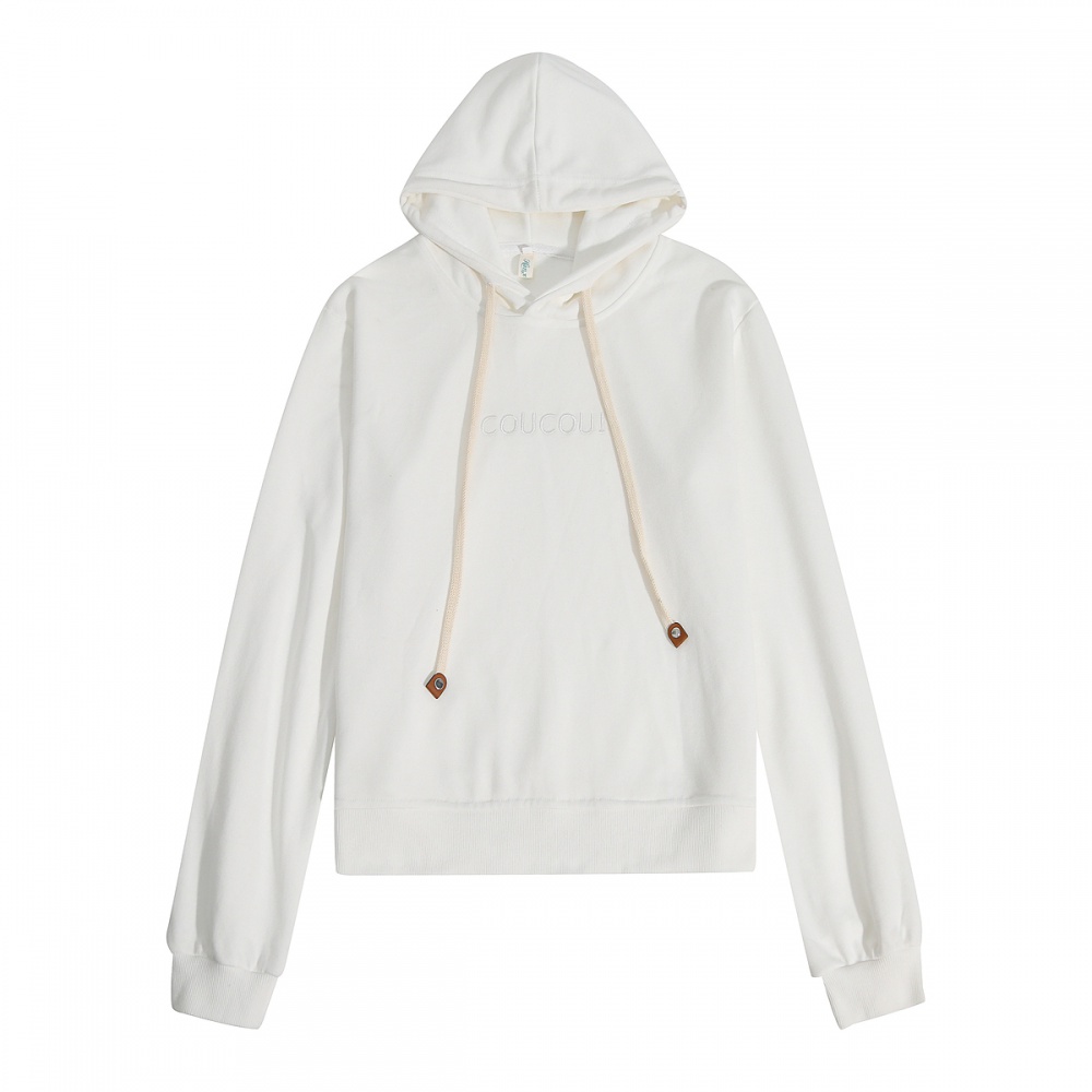 Letters autumn drawstring hooded embroidery hoodie