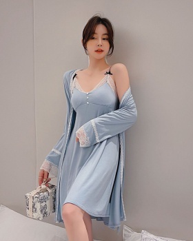 Sling pajamas lace nightgown 2pcs set for women