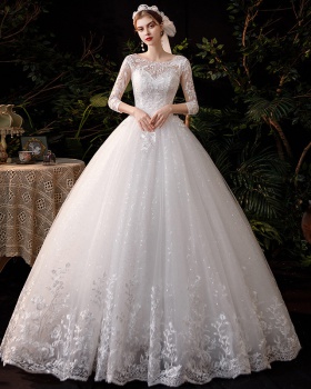 Simple light Chinese style beautiful bride wedding dress
