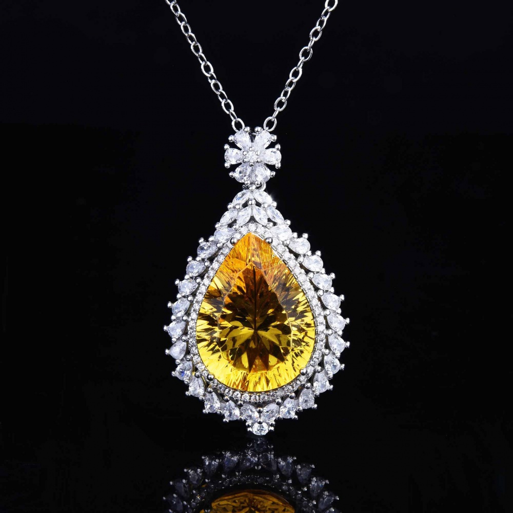 Fashion drops of water pendant luxurious necklace