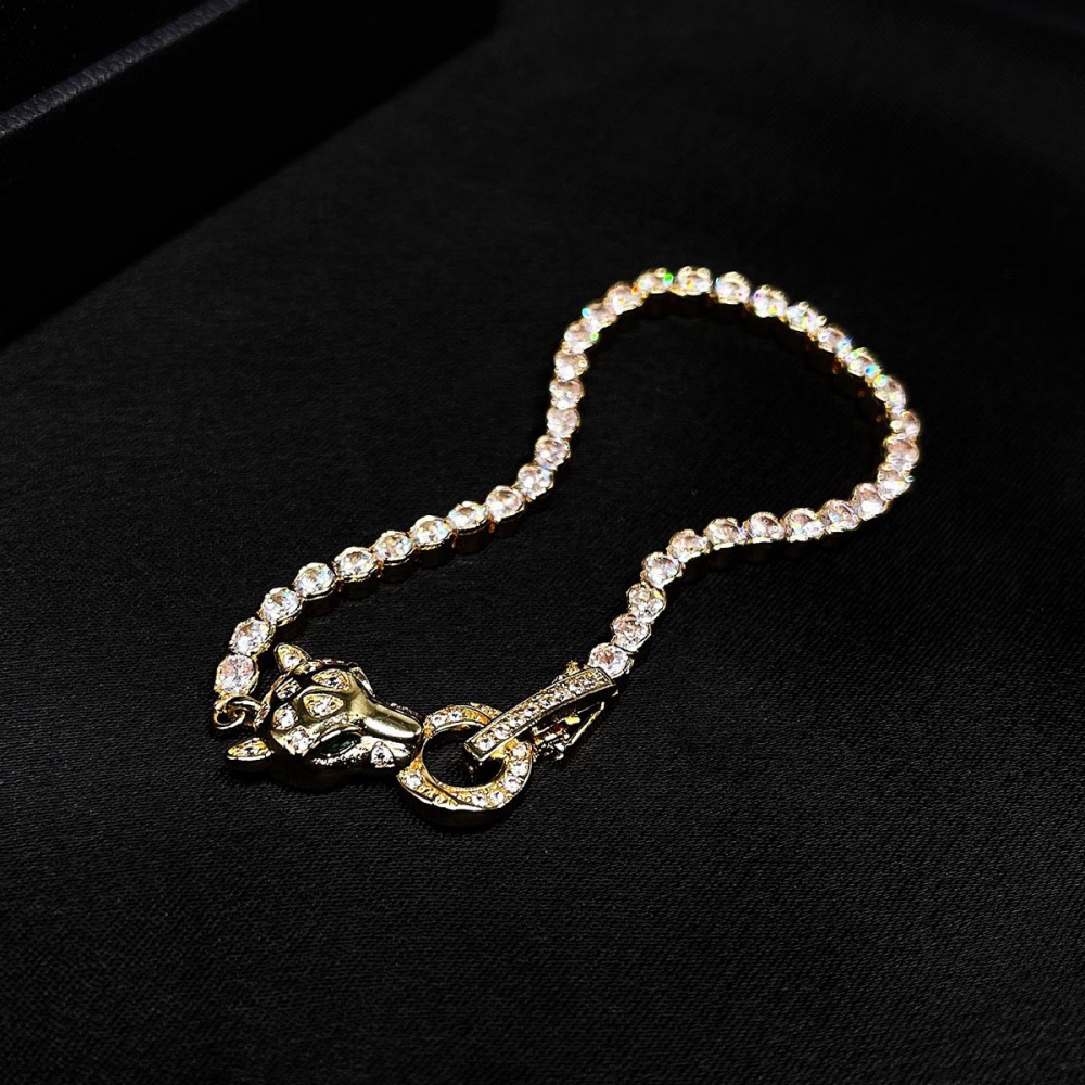 Fully-jewelled light accessories leopard bracelets