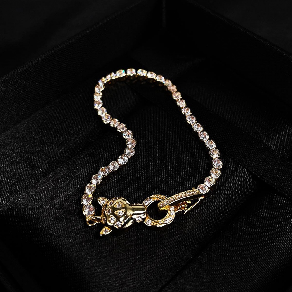 Fully-jewelled light accessories leopard bracelets