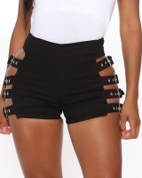 Sexy summer European style black Casual shorts for women
