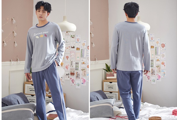 Homewear pure cotton long sleeve pajamas 2pcs set